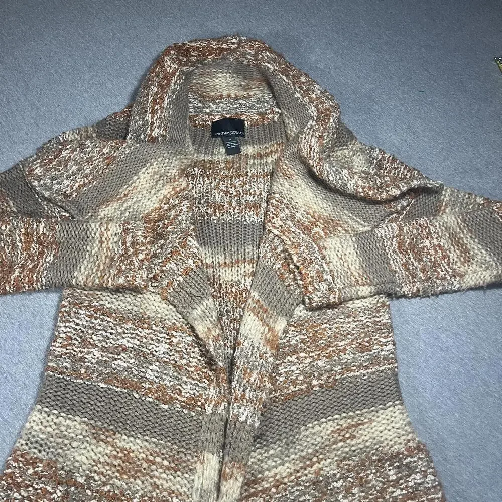 Cynthia Rowley Woman’s Medium Open Front Marled Knit Cardigan Sweater  RN: 75343 - Picture 4 of 9